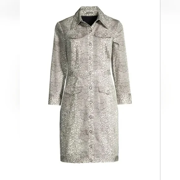 Elie Tahari Women's Emilia Snake Print Shirtdress NWT $498.00 Size US 6 Small